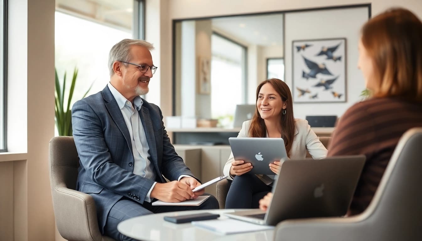 Karrieremanagement: Erfahrene Beratung für individuelle Karriereziele im modernen Büro.