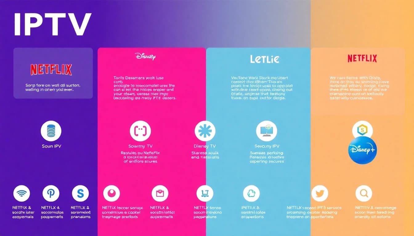 Comparative view of IPTV anbieter services with icons of popular streaming platforms for easier decision-making.