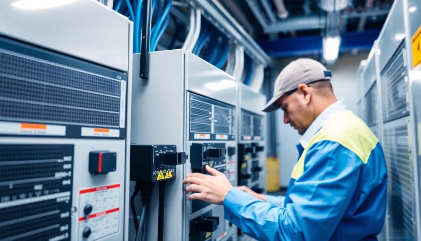 Inspecting electrical devices for DGUV V3 Prüfung, ensuring compliance and safety standards are met.