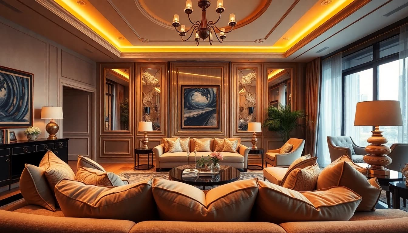 Luxury living room featuring plush seating and elegant decor for ultimate comfort