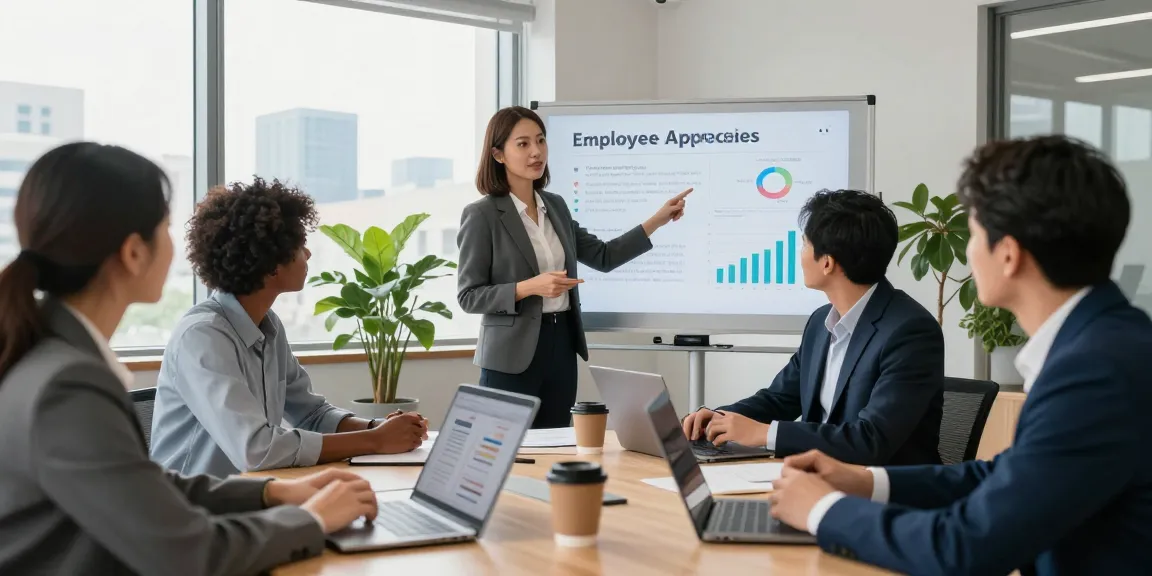 Wertschätzung am Arbeitsplatz: Team diskutiert Feedback und Führungsstile in modernem Büro.