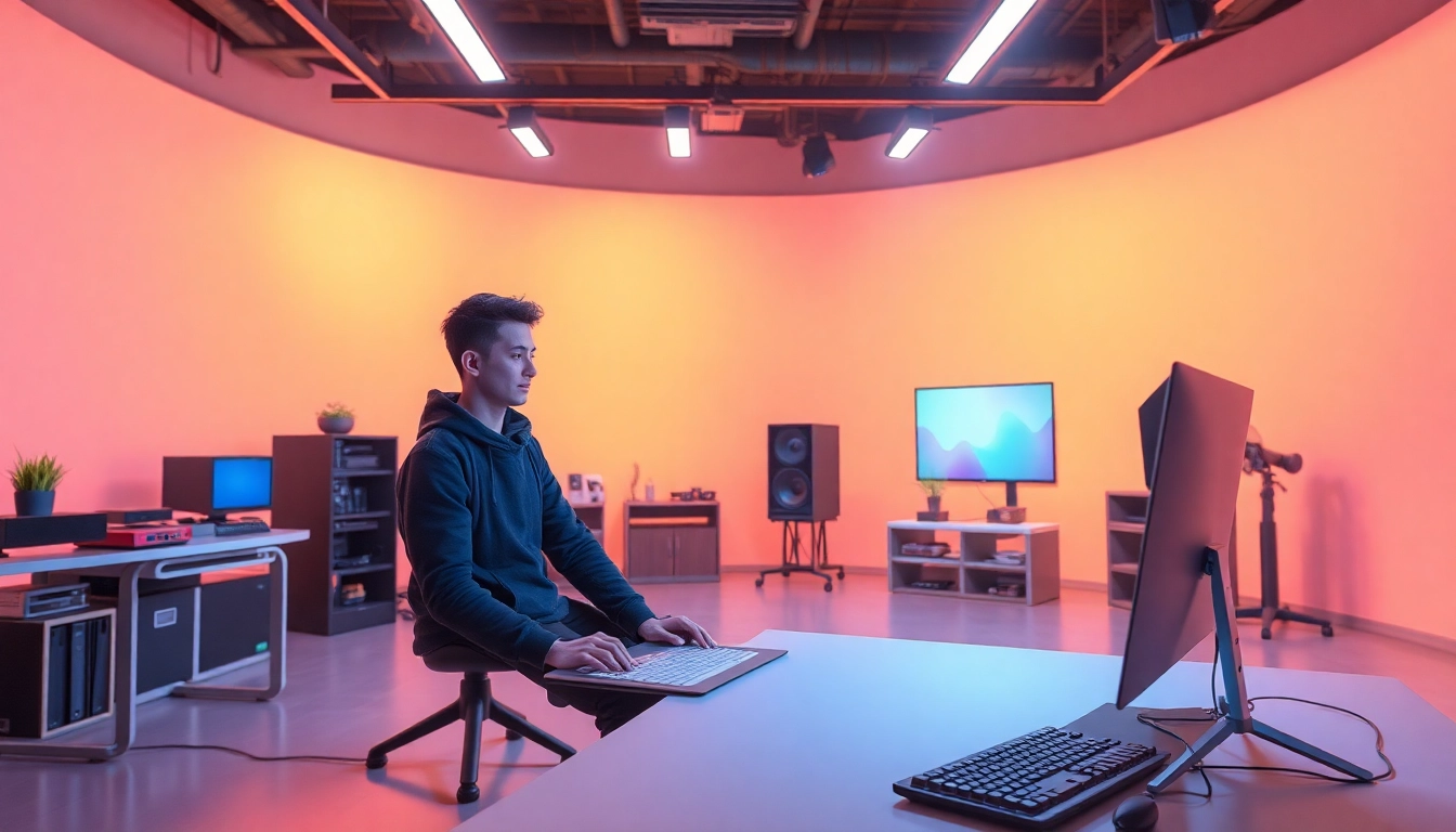Animation Erstellen durch einen Designer in einem hellen, modernen Studio mit lebendigen Farben und kreativer Technologie.
