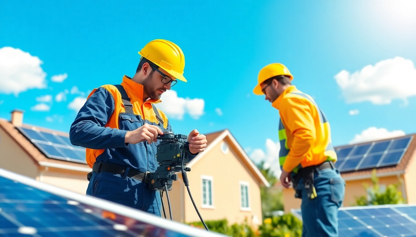Photovoltaik Leads optimieren durch Experteninstallation von Solarpanels in einem sonnigen Wohnumfeld.