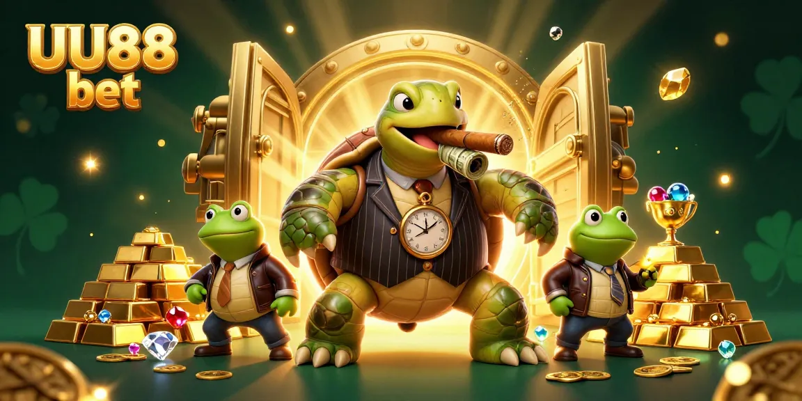 Engage in UU88 bet with animated characters in a vibrant casino scene showcasing riches and excitement.