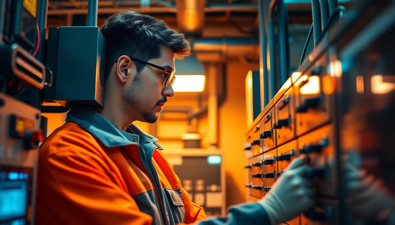 Technician conducting DGUV V3 Prüfung on electrical devices to ensure workplace safety.