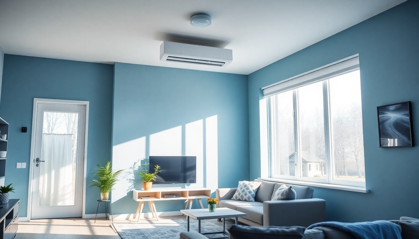 Klima kaufen: Discover a sleek Split Klimaanlage enhancing a contemporary living area.