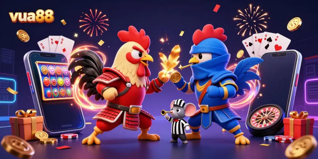 Win big at vua88 with thrilling rooster battles and exciting casino elements in 3D
