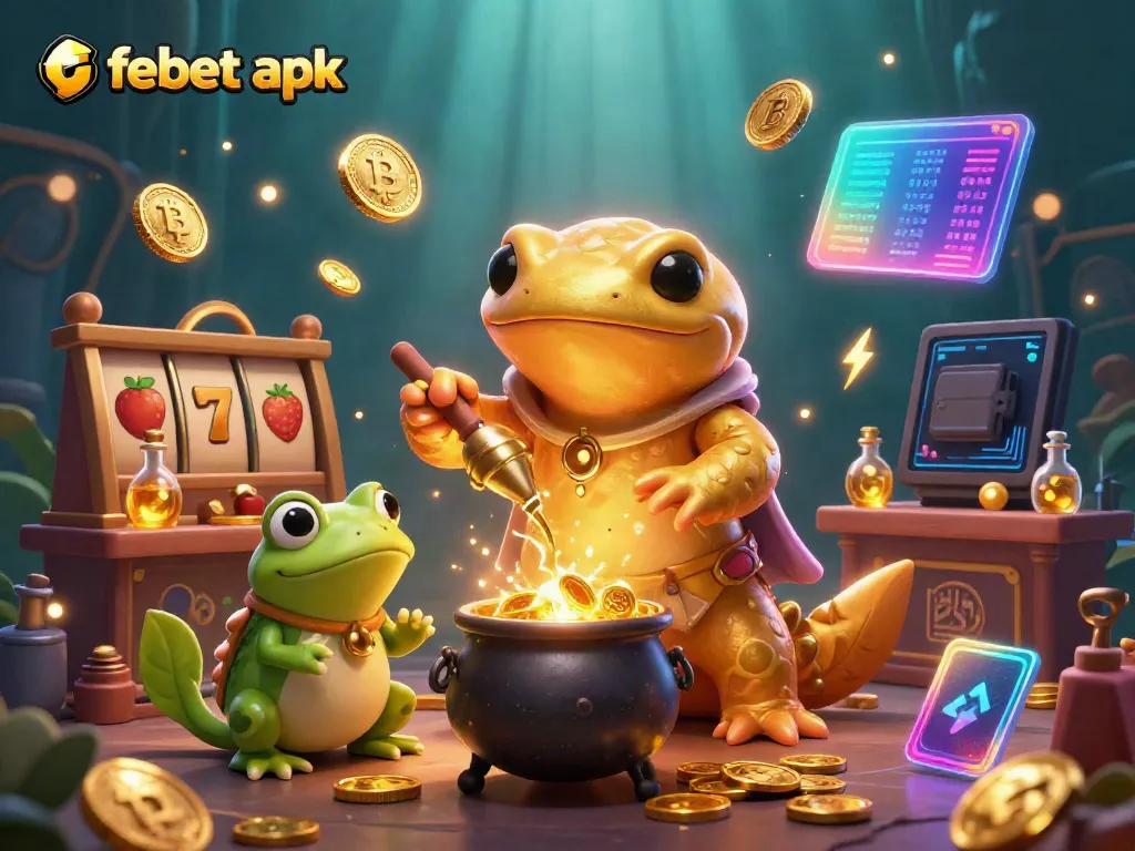 Experience the magic of febet apk with our engaging casino scene featuring gold coins and electrifying elements.