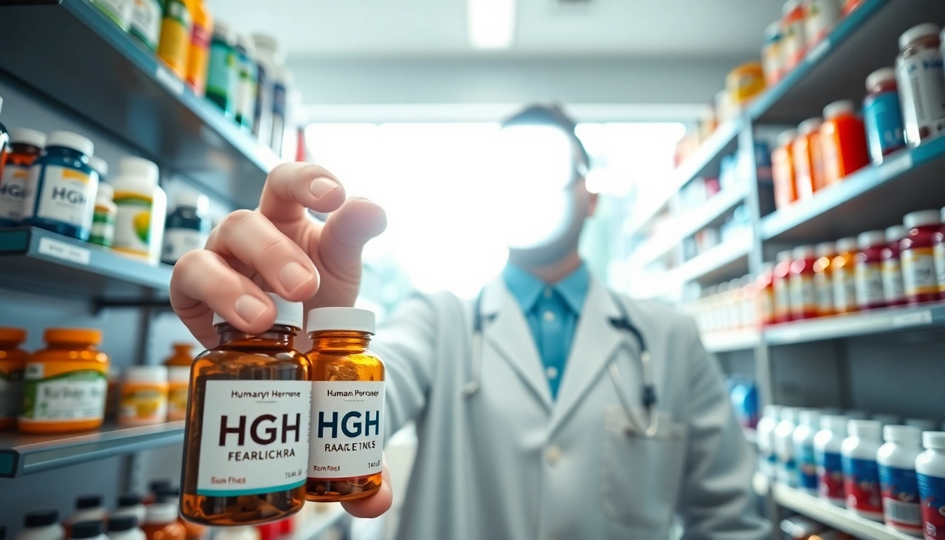 HGH kaufen für Gesundheit und Fitness in einer modernen Apotheke präsentieren.