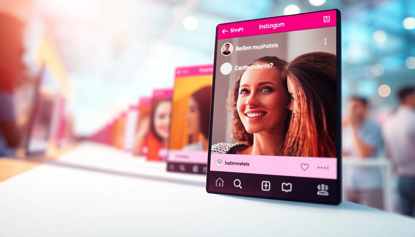 Interaktive Ansicht von Instagram Kommentaren kaufen in lebendigen Farben, die Engagement und Freude vermittelt.