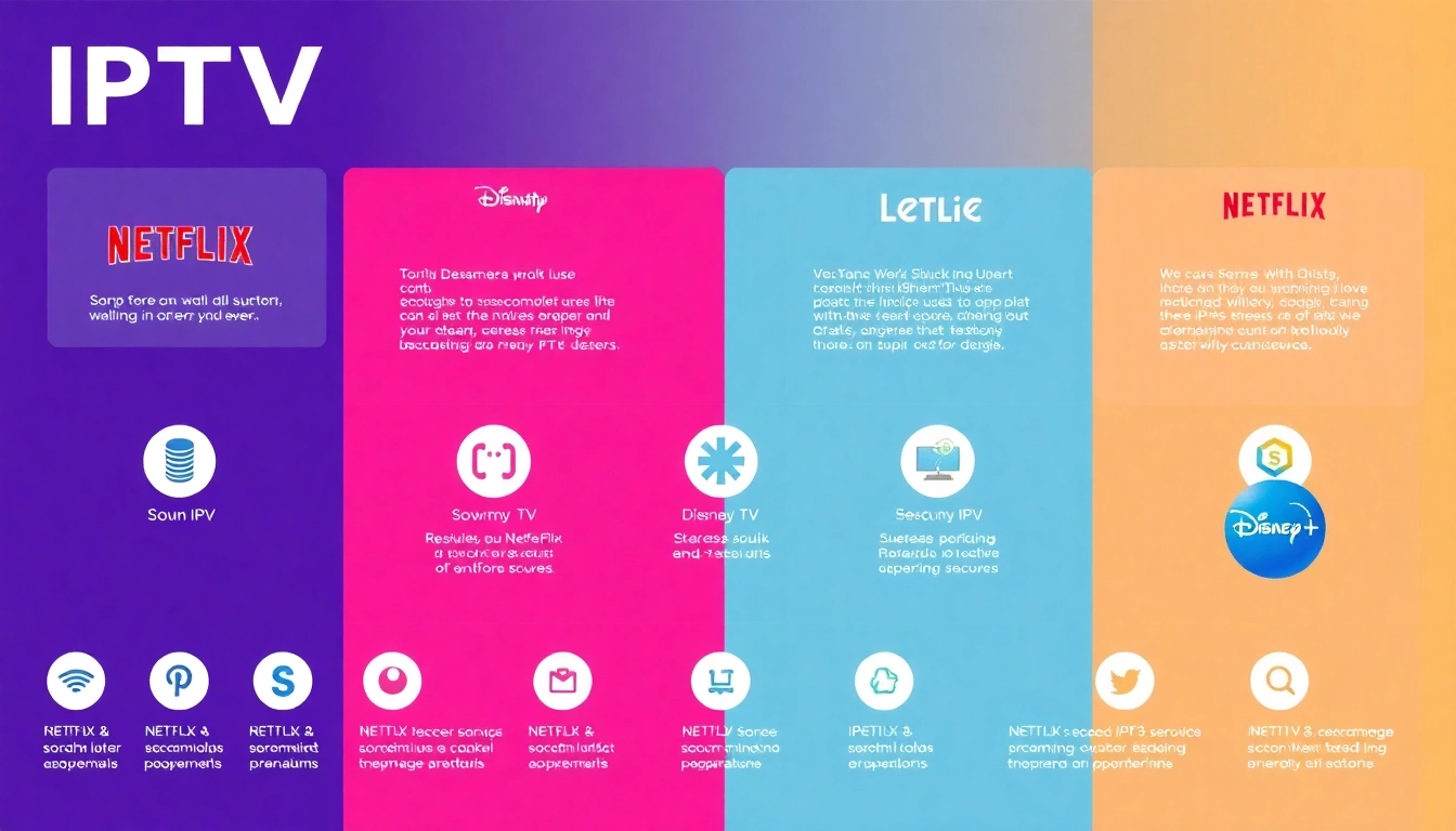 Comparative view of IPTV anbieter services with icons of popular streaming platforms for easier decision-making.