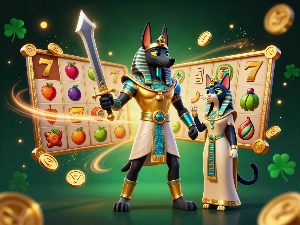 Experience the thrill of Caswino with vibrant slot reels, mystical characters, and golden coins.