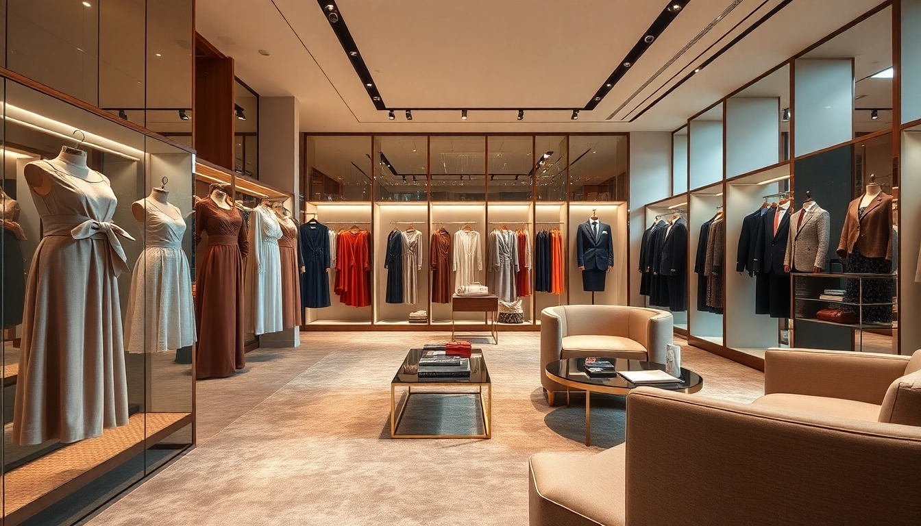 Alvionz showcases high-end fashion in an elegant boutique atmosphere, inviting shoppers.