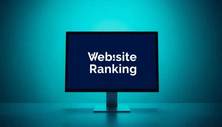 Aktualisieren Sie den Web-Rang Ihrer Website mit einem ansprechenden Ranking-Tool auf einem digitalen Bildschirm.