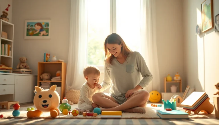 Kindererziehung zeigt eine Mutter, die liebevoll mit ihrem Kind spielt, um eine positive Erziehungsumgebung zu fördern.