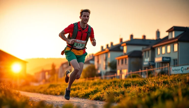 Erleben Sie die spannende Wetziker OL Challenge mit einem Läufer, der energisch durch Wetzikon sprintet und die Schönheit der Umgebung genießt.