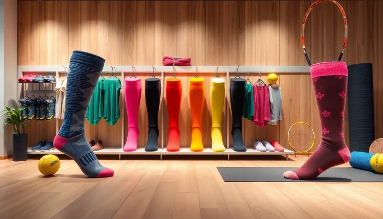 Präsentieren Sie hochwertige kompressionssocken in verschiedenen Farben, perfekt für Sport und Alltag, stylish und funktionell.