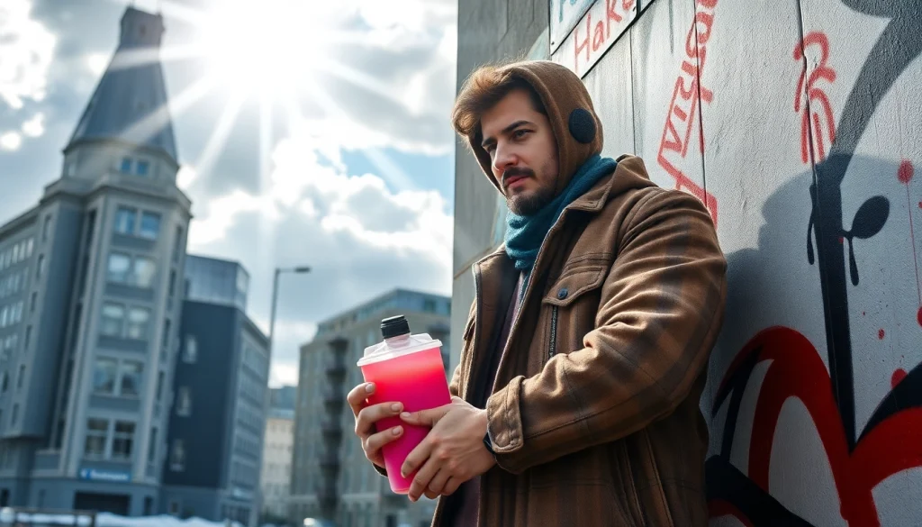Graffiti-Künstler sprüht lebendige Farben auf eine Wand in Hamburg, reflektierend die kreative Szene Graffiti Hamburg.