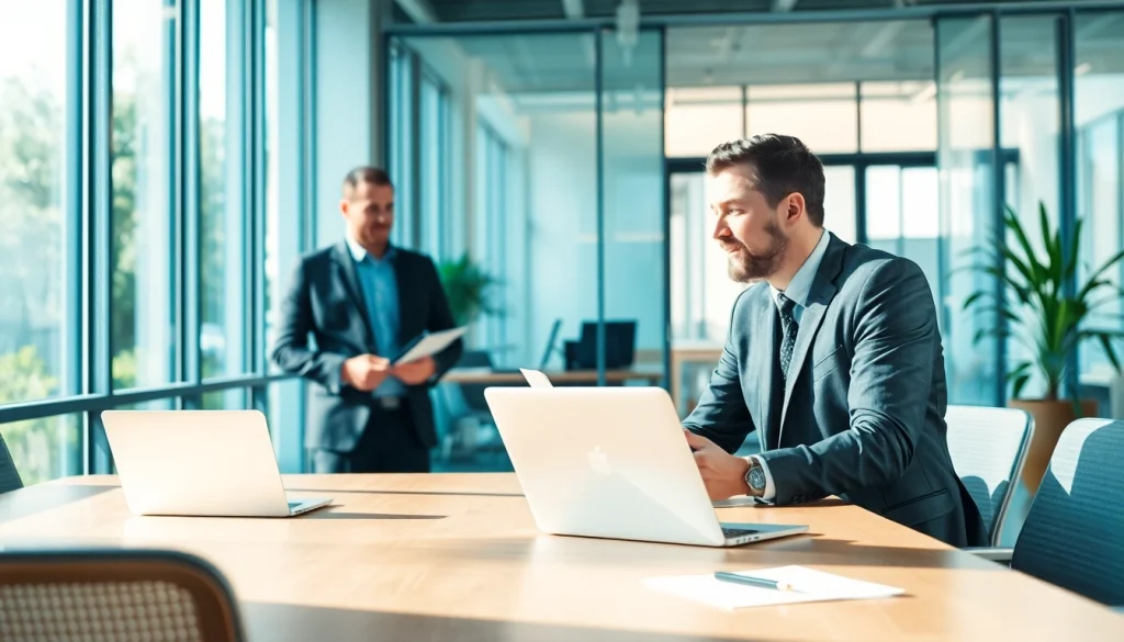 Ein Personalvermittler führt ein Bewerbungsgespräch, während er die besten Bewerber für eine Personalvermittlung auswählt.