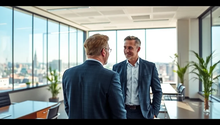 Headhunter Köln im modernen Büro, professionelles Beratungsgespräch führen.