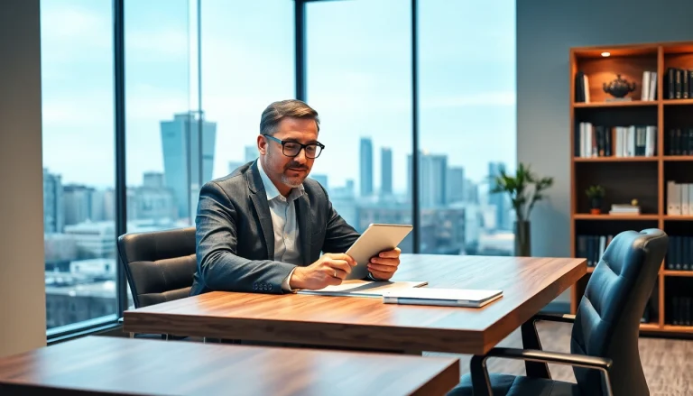 Der Headhunter Mannheim berät einen Kunden in einem modernen Büro.