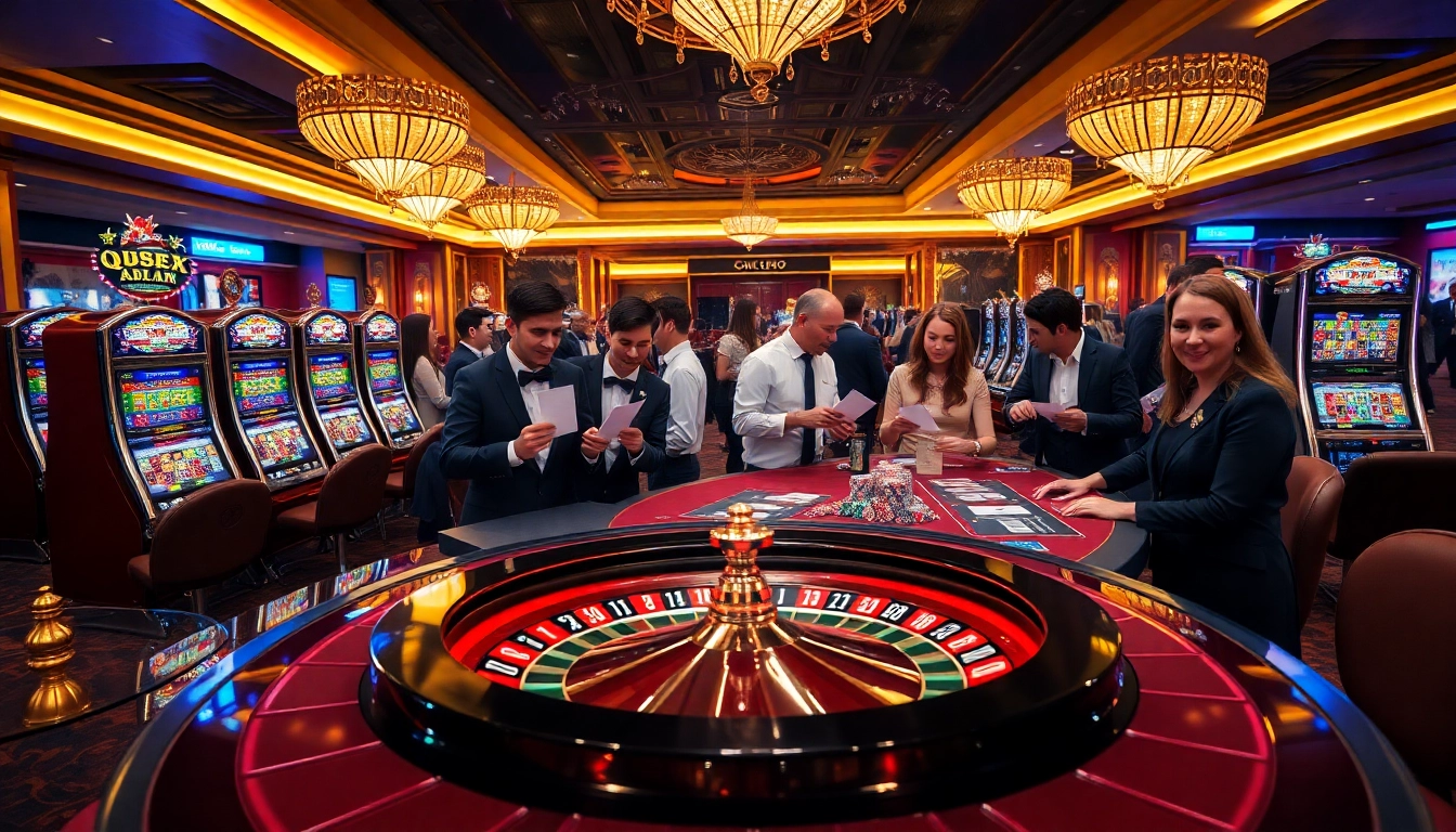 Players experiencing thrilling wins at the QH88 casino table with vibrant games and excitement.