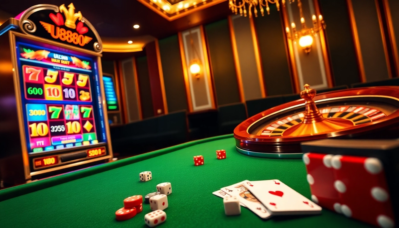 Experience thrilling gameplay at u888 with immersive casino elements like slots and poker.