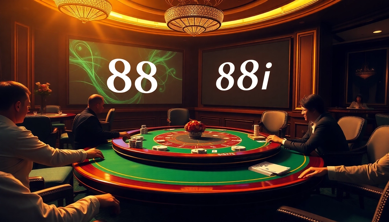 Experience thrilling poker action at 88i đăng nhập, showcasing luxury and excitement.
