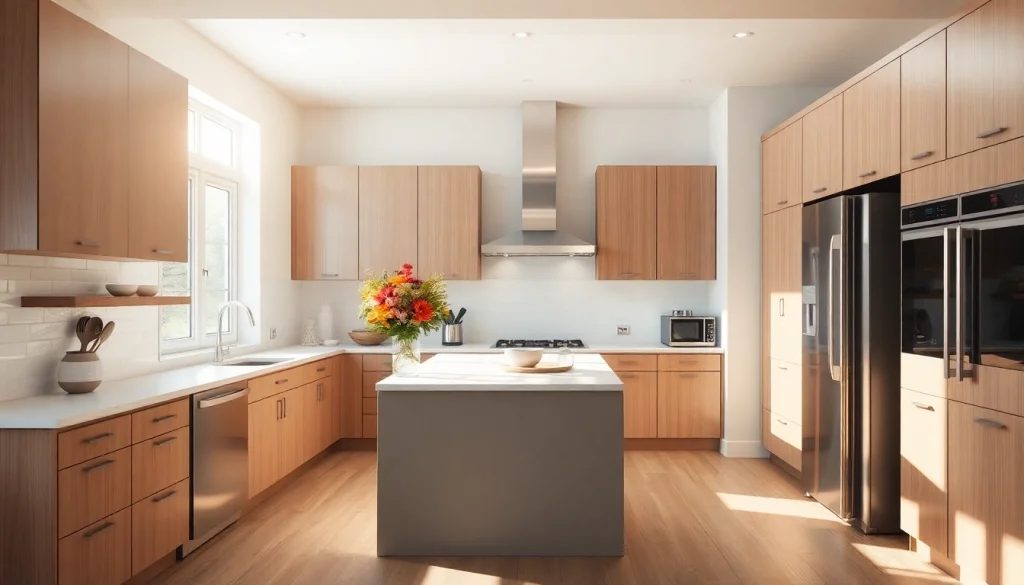 Enhancing kitchen remodeling with elegant design, modern appliances, and natural lighting.