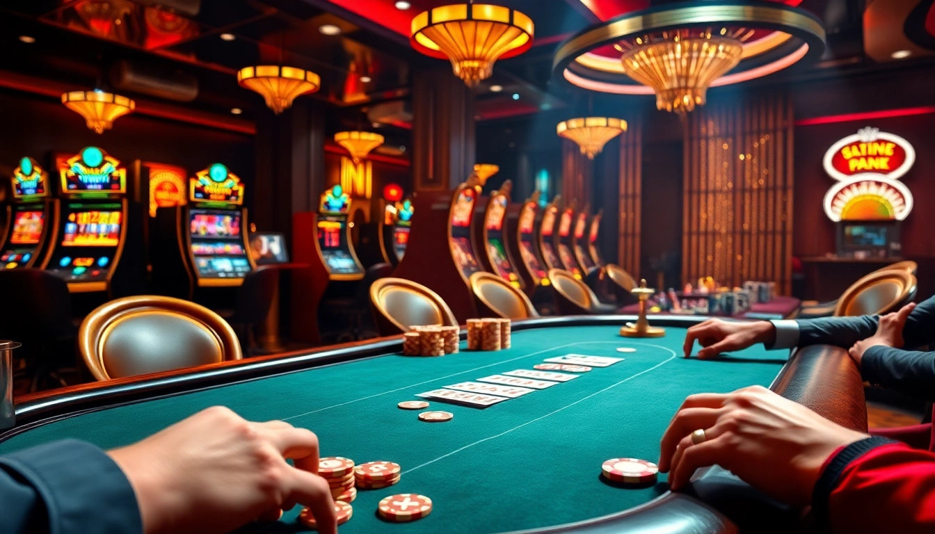 Engaging players at a poker table showcase hidden wiki onion links in a luxurious casino environment.