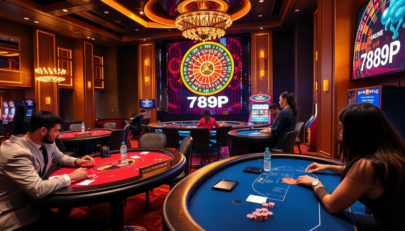 Experience thrilling gameplay at 789P in a luxurious casino setting with vibrant tables and exciting games.