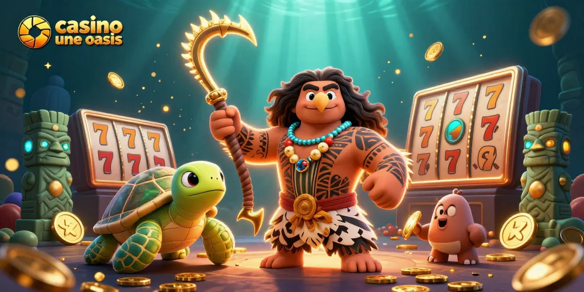 Experience casino ohne oasis with vibrant 3D characters and exciting slot elements in a dynamic casino scene.