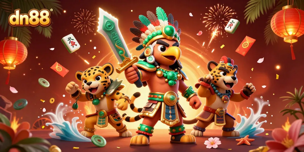 Experience thrilling wins with dn88 in this vibrant 3D casino scene filled with action and lucky symbols.