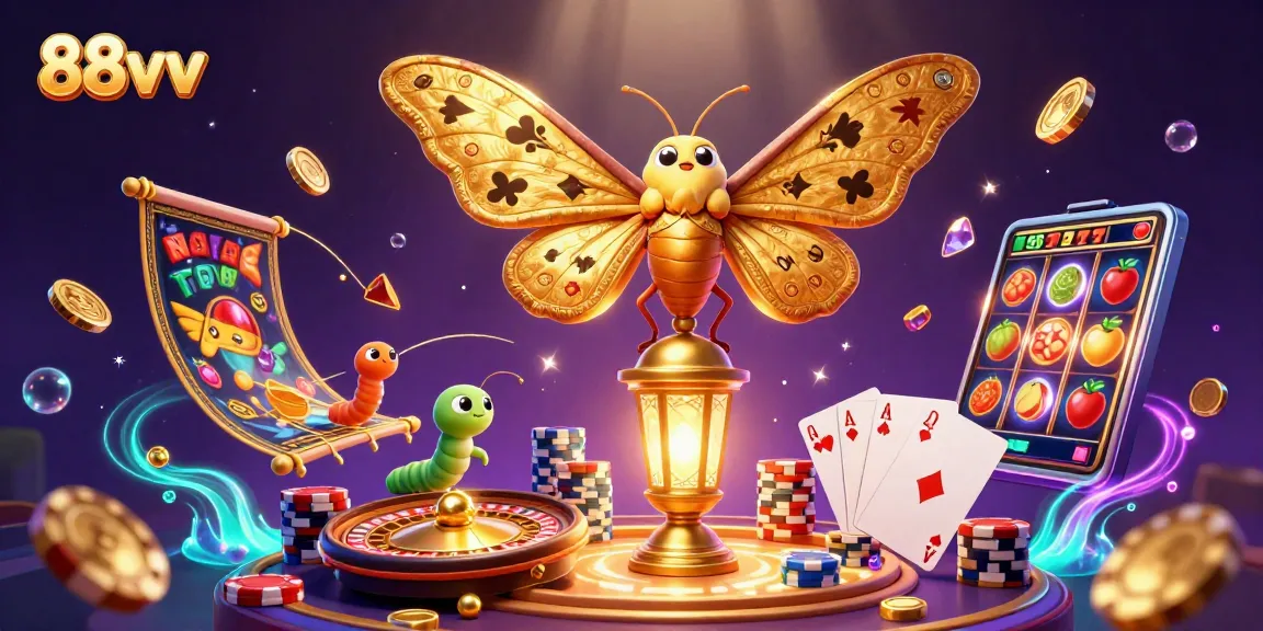 Experience the thrill of 88vv casino spins with vibrant casino elements and characters.