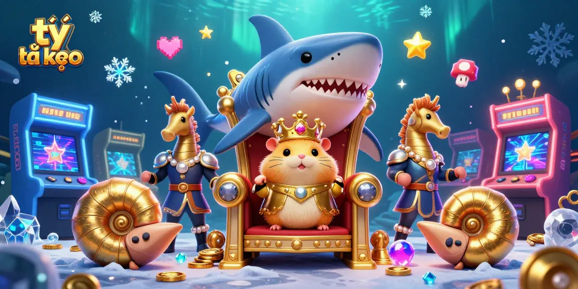 Engage in the thrilling world of tỷ lệ kèo with golden hamster royalty amidst vibrant gaming machines.
