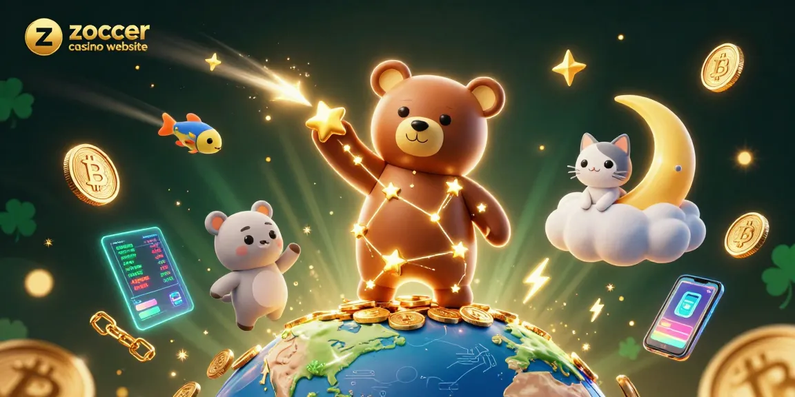 Erlebe spannende Aktionen auf der zoccer casino Website mit dem astrologischen Bären, der Goldmünzen aufwirbelt.