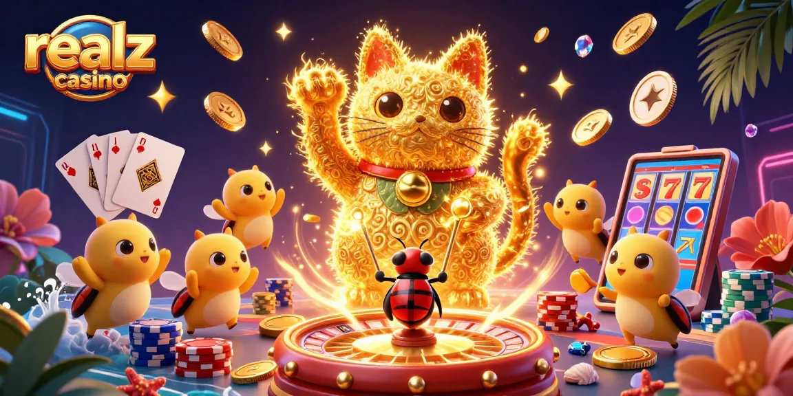Experience winning moments at realz casino with a vibrant illustration of gaming excitement.