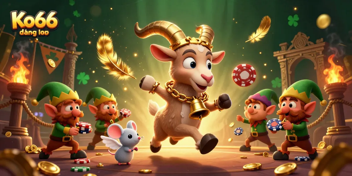 Experience thrilling gameplay at Ko66 đăng nhập with lively casino characters amidst a dynamic scene.